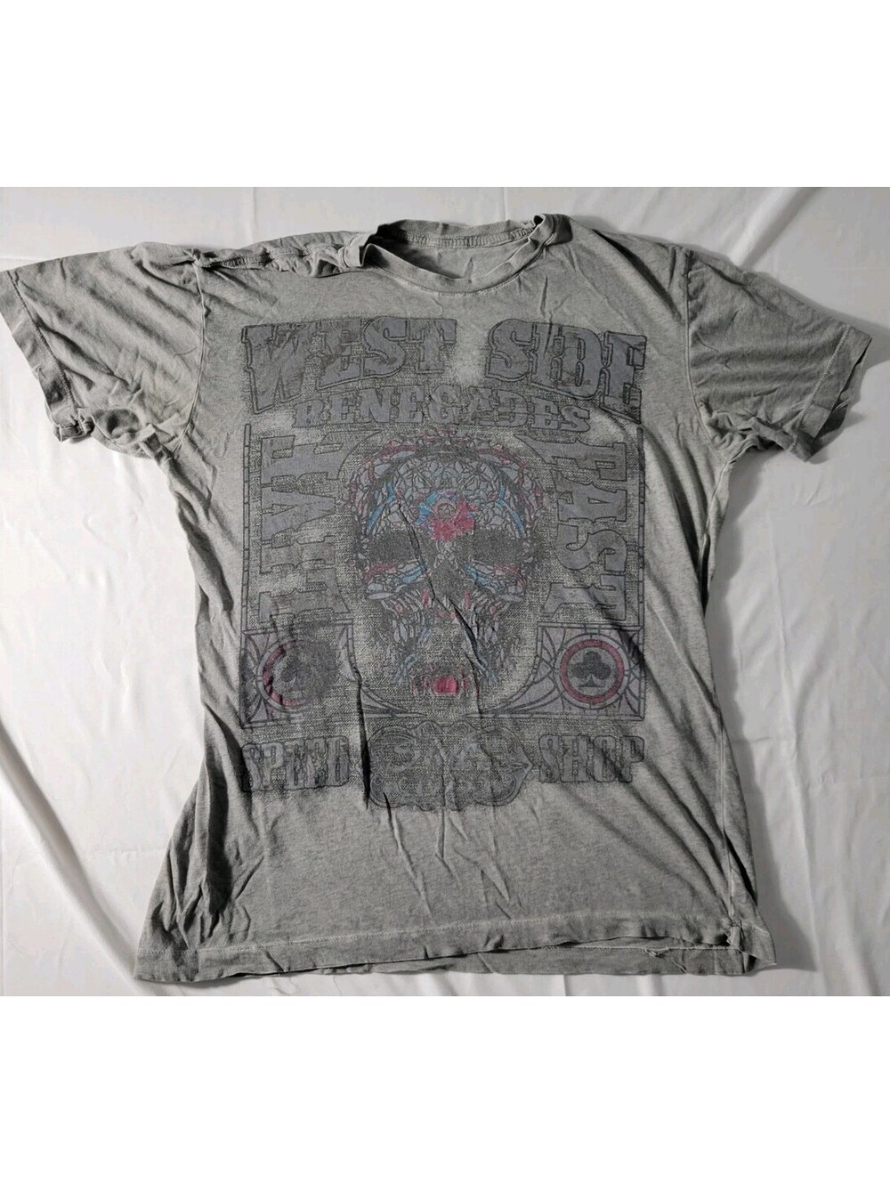 West Side Renegades East Live T-shirt Grunge Faded Grey Size Large